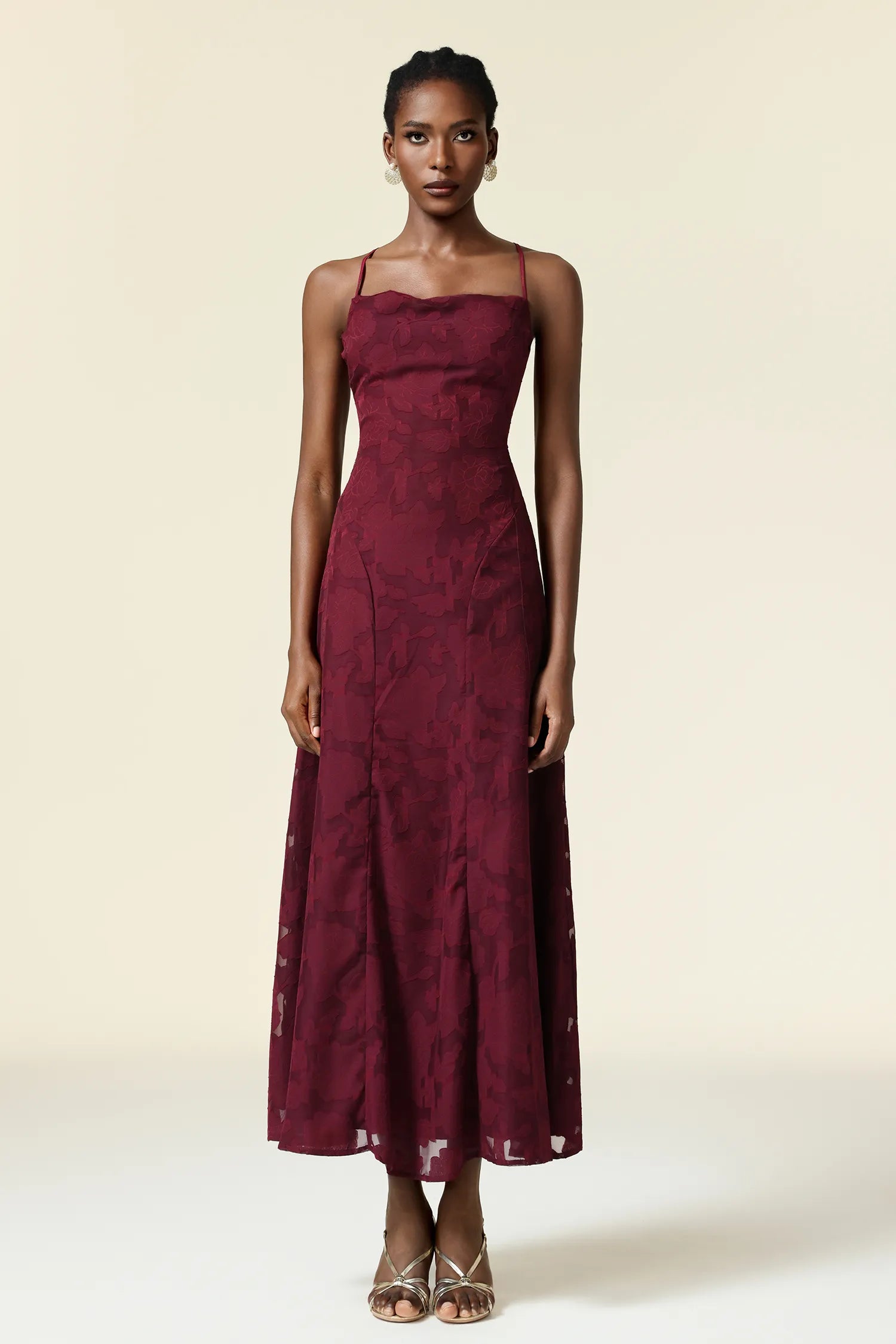 Cecil Burgundy Dress