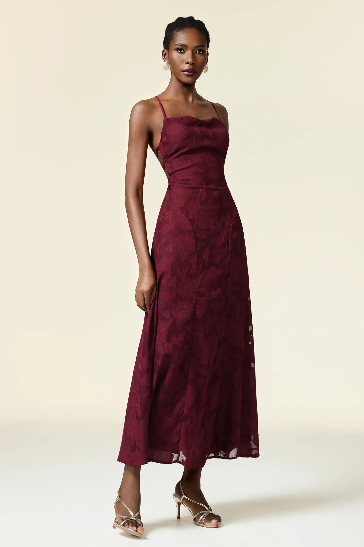 Cecil Burgundy Dress