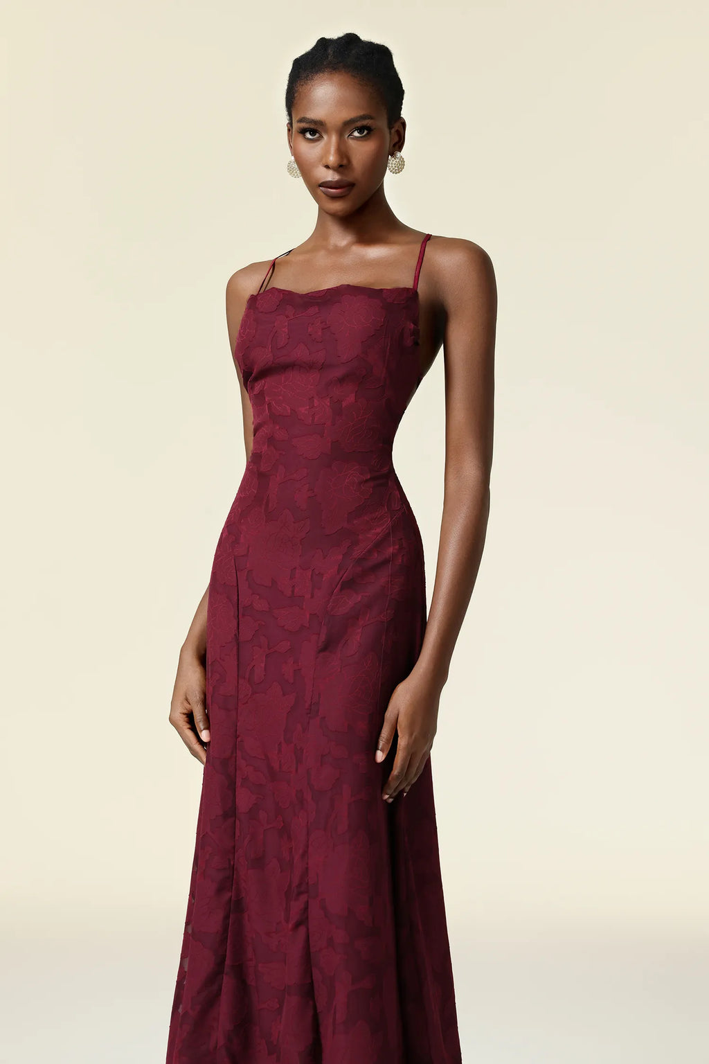 Cecil Burgundy Dress
