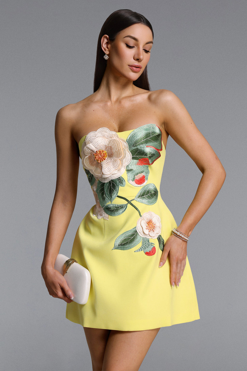 Floral Strapless