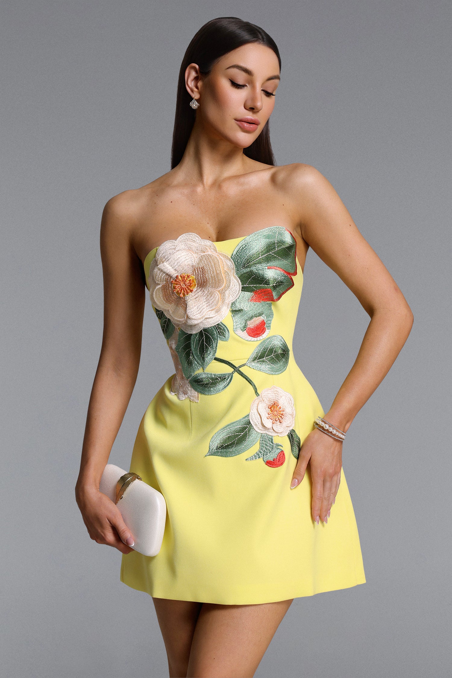 Floral Strapless