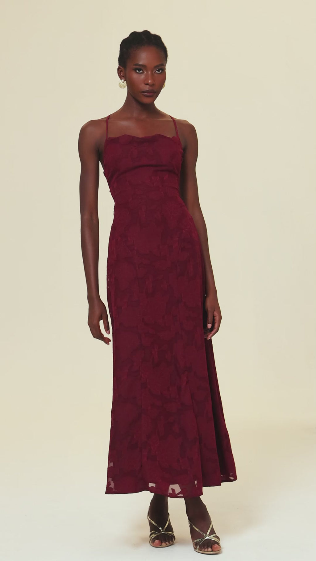 Cecil Burgundy Dress