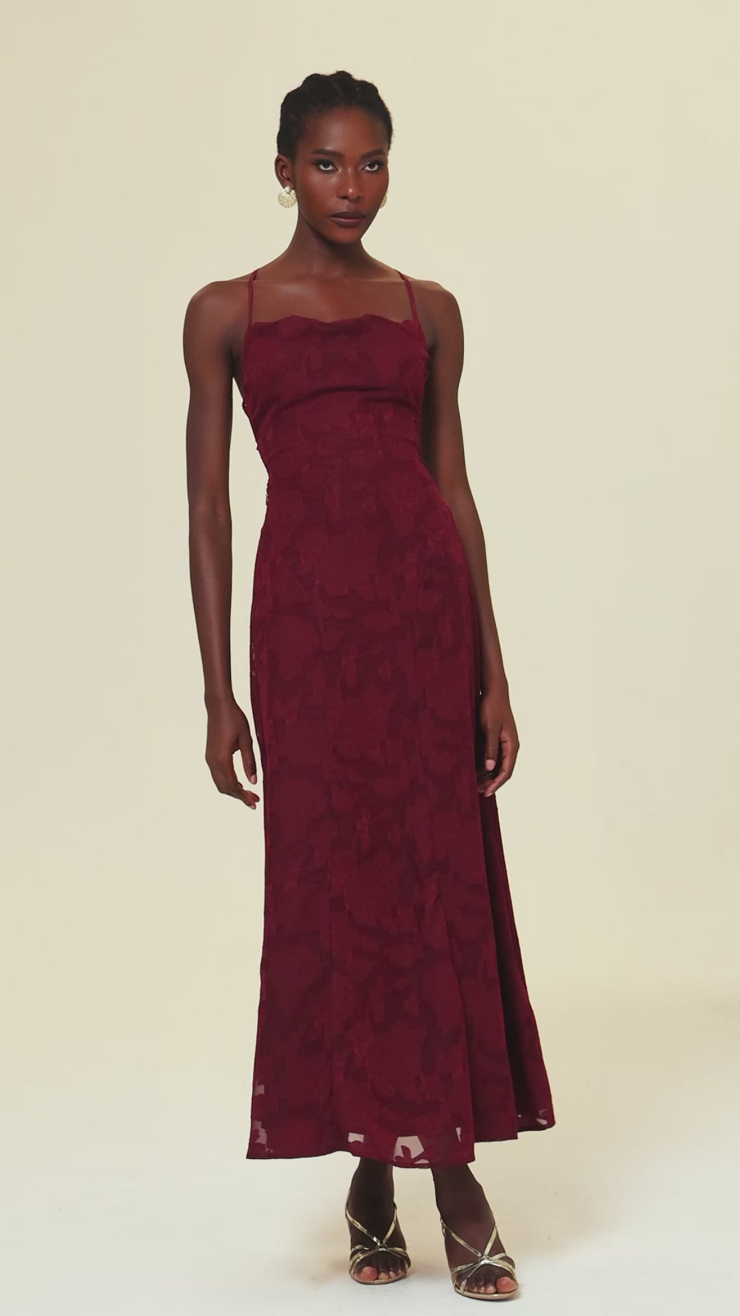 Cecil Burgundy Dress